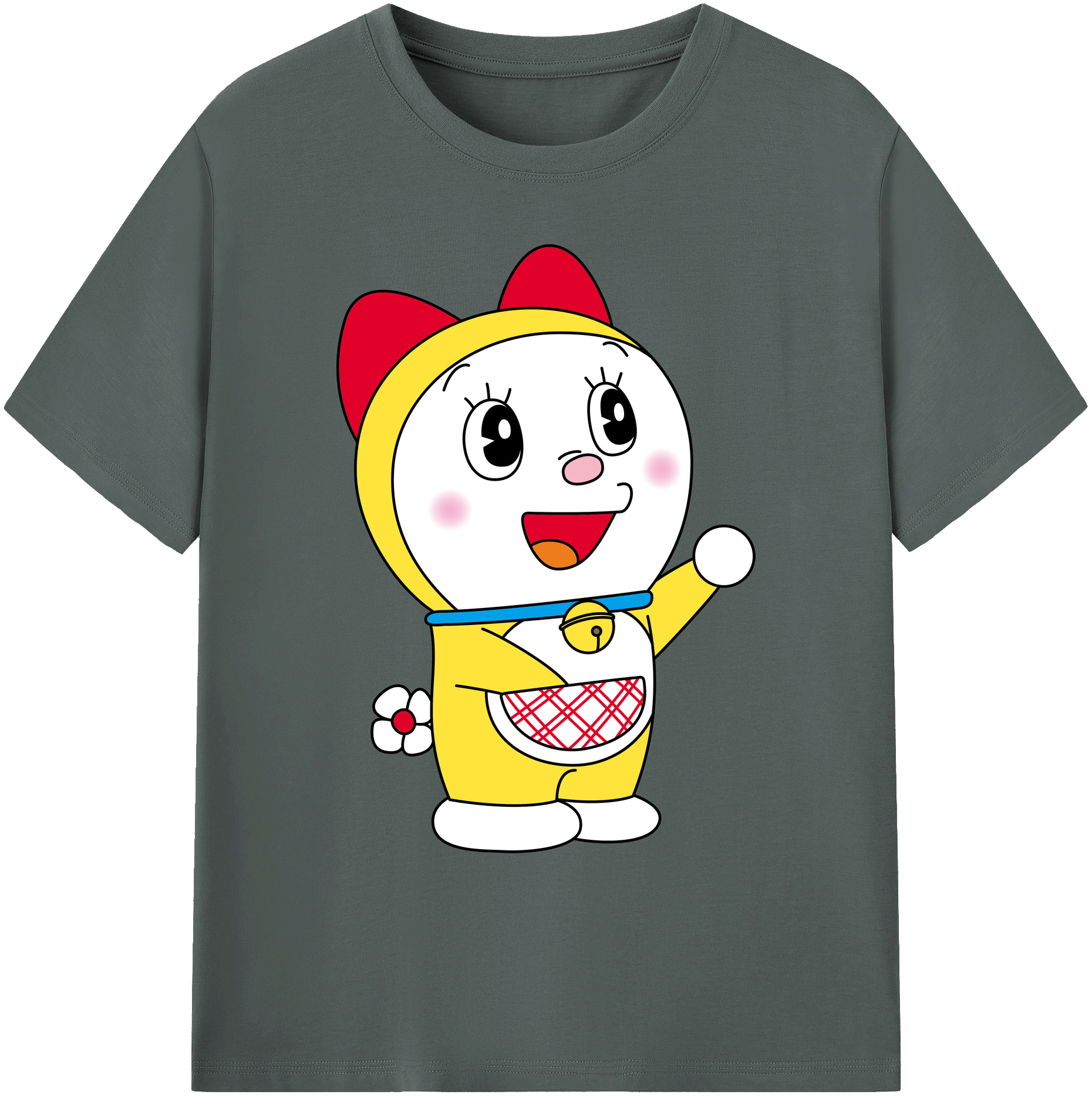 （画像用） ドラえもん ドラミ Doraemon Dorami 綿100％ メンズ半袖Tシャツ｜肌触りやわらか＆通気性